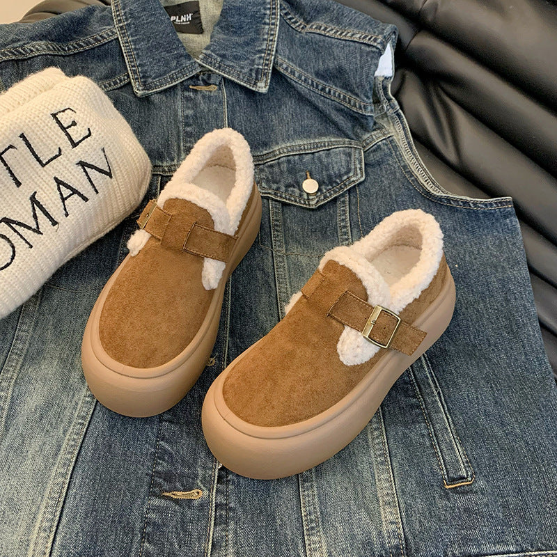 LuxeWalkers - Cozy Shearling Slip-On Shoes