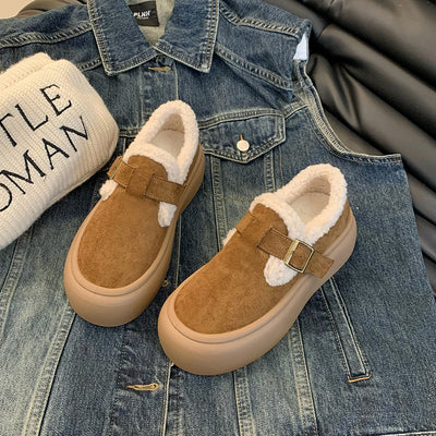 LuxeWalkers - Cozy Shearling Slip-On Shoes