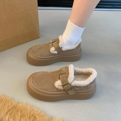 LuxeWalkers - Cozy Shearling Slip-On Shoes