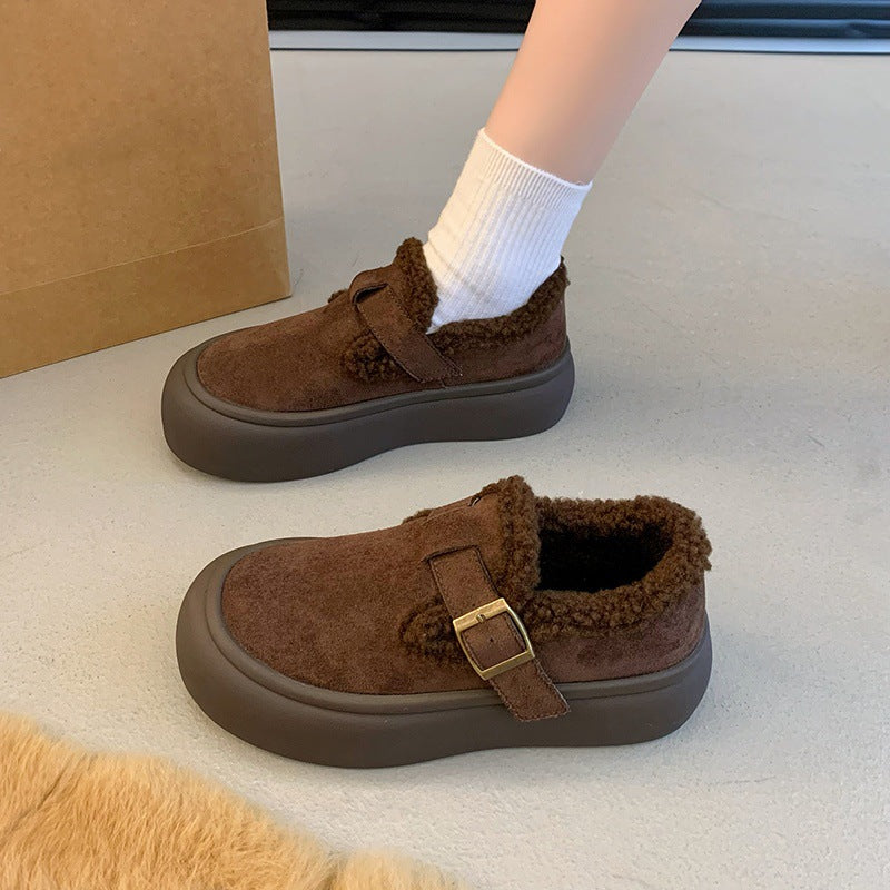 LuxeWalkers - Cozy Shearling Slip-On Shoes
