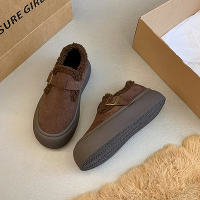 LuxeWalkers - Cozy Shearling Slip-On Shoes